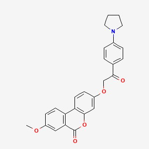 8-methoxy-3-{2-oxo-2-[4-(1-pyrrolidinyl)phenyl]ethoxy}-6H-benzo[c]chromen-6-one