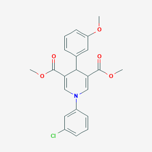 molecular formula C22H20ClNO5 B3524659 dimethyl 1-(3-chlorophenyl)-4-(3-methoxyphenyl)-1,4-dihydro-3,5-pyridinedicarboxylate 