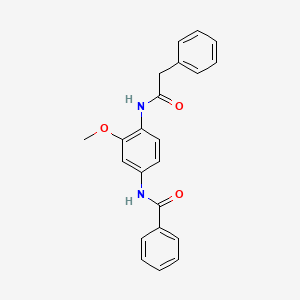 molecular formula C22H20N2O3 B3524684 N-{3-methoxy-4-[(phenylacetyl)amino]phenyl}benzamide 