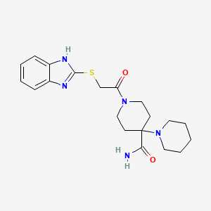 molecular formula C20H27N5O2S B3524691 1'-[(1H-benzimidazol-2-ylthio)acetyl]-1,4'-bipiperidine-4'-carboxamide 