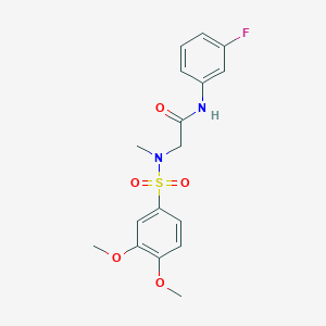 2-[(3,4-dimethoxyphenyl)sulfonyl-methylamino]-N-(3-fluorophenyl)acetamide