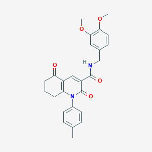 N-[(3,4-dimethoxyphenyl)methyl]-1-(4-methylphenyl)-2,5-dioxo-1,2,5,6,7,8-hexahydroquinoline-3-carboxamide