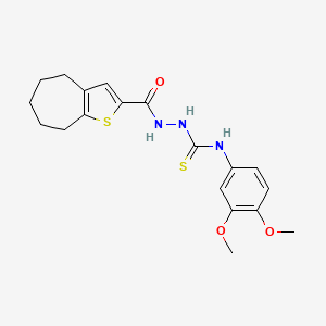 N-(3,4-dimethoxyphenyl)-2-(5,6,7,8-tetrahydro-4H-cyclohepta[b]thien-2-ylcarbonyl)hydrazinecarbothioamide