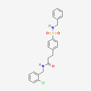 molecular formula C23H23ClN2O3S B3524793 3-[4-(benzylsulfamoyl)phenyl]-N-[(2-chlorophenyl)methyl]propanamide 