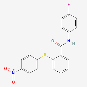 molecular formula C19H13FN2O3S B3524809 N-(4-fluorophenyl)-2-[(4-nitrophenyl)thio]benzamide 