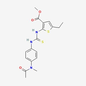 molecular formula C18H21N3O3S2 B3524833 methyl 2-{[({4-[acetyl(methyl)amino]phenyl}amino)carbonothioyl]amino}-5-ethyl-3-thiophenecarboxylate 