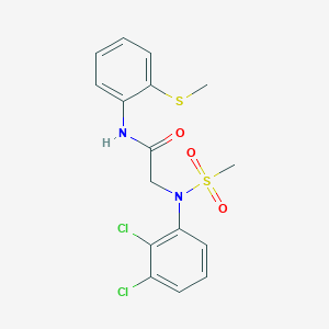 molecular formula C16H16Cl2N2O3S2 B3524850 N~2~-(2,3-dichlorophenyl)-N~2~-(methylsulfonyl)-N~1~-[2-(methylthio)phenyl]glycinamide 