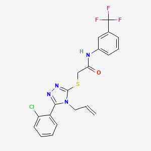 molecular formula C20H16ClF3N4OS B3524864 2-{[4-allyl-5-(2-chlorophenyl)-4H-1,2,4-triazol-3-yl]thio}-N-[3-(trifluoromethyl)phenyl]acetamide 