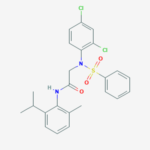 molecular formula C24H24Cl2N2O3S B3524886 N~2~-(2,4-dichlorophenyl)-N~1~-(2-isopropyl-6-methylphenyl)-N~2~-(phenylsulfonyl)glycinamide 