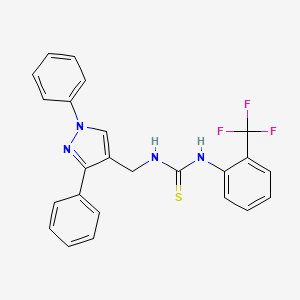 molecular formula C24H19F3N4S B3524887 N-[(1,3-diphenyl-1H-pyrazol-4-yl)methyl]-N'-[2-(trifluoromethyl)phenyl]thiourea 