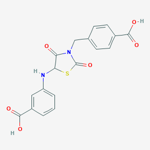 3-{[3-(4-Carboxybenzyl)-2,4-dioxo-1,3-thiazolidin-5-yl]amino}benzoic acid