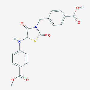4-{[3-(4-Carboxybenzyl)-2,4-dioxo-1,3-thiazolidin-5-yl]amino}benzoic acid