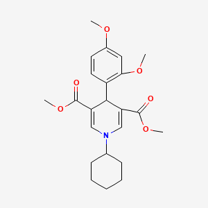 molecular formula C23H29NO6 B3524902 dimethyl 1-cyclohexyl-4-(2,4-dimethoxyphenyl)-1,4-dihydro-3,5-pyridinedicarboxylate 