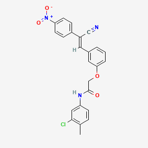 molecular formula C24H18ClN3O4 B3524911 N-(3-chloro-4-methylphenyl)-2-{3-[2-cyano-2-(4-nitrophenyl)vinyl]phenoxy}acetamide 