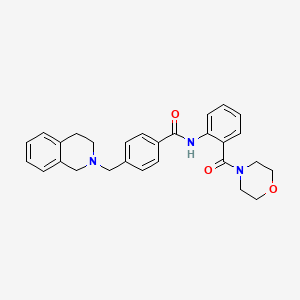 molecular formula C28H29N3O3 B3524927 N-[2-(MORPHOLINE-4-CARBONYL)PHENYL]-4-[(1,2,3,4-TETRAHYDROISOQUINOLIN-2-YL)METHYL]BENZAMIDE 