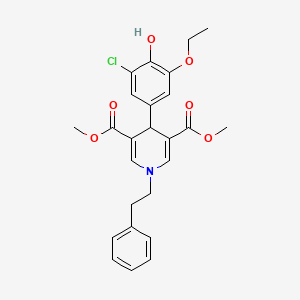 molecular formula C25H26ClNO6 B3524941 dimethyl 4-(3-chloro-5-ethoxy-4-hydroxyphenyl)-1-(2-phenylethyl)-1,4-dihydro-3,5-pyridinedicarboxylate 