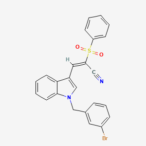 molecular formula C24H17BrN2O2S B3524942 3-[1-(3-bromobenzyl)-1H-indol-3-yl]-2-(phenylsulfonyl)acrylonitrile 