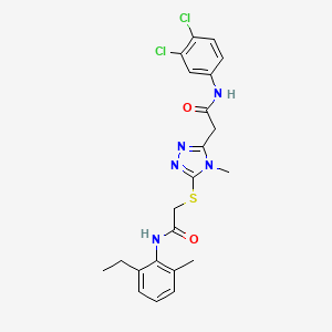 2-[(5-{2-[(3,4-dichlorophenyl)amino]-2-oxoethyl}-4-methyl-4H-1,2,4-triazol-3-yl)sulfanyl]-N-(2-ethyl-6-methylphenyl)acetamide