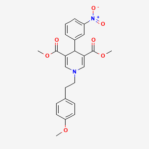 molecular formula C24H24N2O7 B3524955 dimethyl 1-[2-(4-methoxyphenyl)ethyl]-4-(3-nitrophenyl)-1,4-dihydro-3,5-pyridinedicarboxylate 