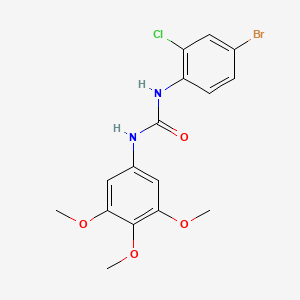 molecular formula C16H16BrClN2O4 B3524959 1-(4-Bromo-2-chlorophenyl)-3-(3,4,5-trimethoxyphenyl)urea 