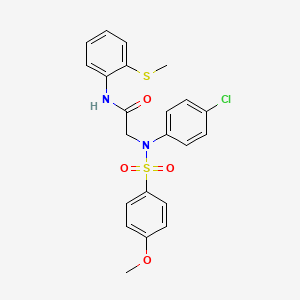 2-(4-chloro-N-(4-methoxyphenyl)sulfonylanilino)-N-(2-methylsulfanylphenyl)acetamide