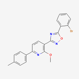 molecular formula C21H16BrN3O2 B3524974 3-[5-(2-bromophenyl)-1,2,4-oxadiazol-3-yl]-2-methoxy-6-(4-methylphenyl)pyridine 