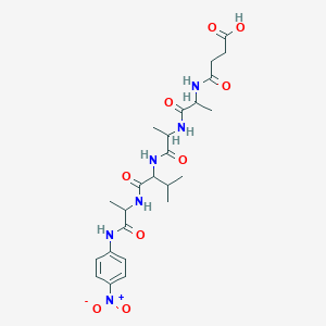 molecular formula C24H34N6O9 B035250 N-琥珀酰基-丙氨酸-丙氨酸-缬氨酸-丙氨酸对硝基苯胺 CAS No. 108322-03-8