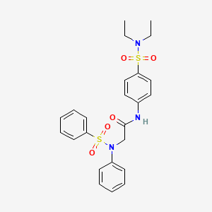 molecular formula C24H27N3O5S2 B3525012 N~1~-{4-[(diethylamino)sulfonyl]phenyl}-N~2~-phenyl-N~2~-(phenylsulfonyl)glycinamide 