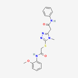 2-{[5-(2-anilino-2-oxoethyl)-4-methyl-4H-1,2,4-triazol-3-yl]thio}-N-(2-methoxyphenyl)acetamide