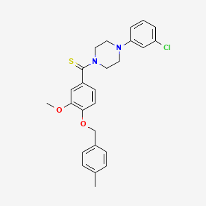 1-(3-chlorophenyl)-4-({3-methoxy-4-[(4-methylbenzyl)oxy]phenyl}carbonothioyl)piperazine