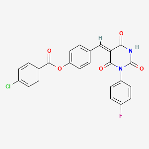 [4-[(Z)-[1-(4-fluorophenyl)-2,4,6-trioxo-1,3-diazinan-5-ylidene]methyl]phenyl] 4-chlorobenzoate