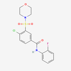 molecular formula C17H16ClFN2O4S B3525066 4-chloro-N-(2-fluorophenyl)-3-(4-morpholinylsulfonyl)benzamide 