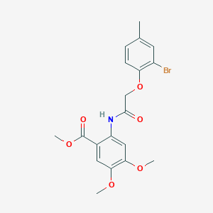 molecular formula C19H20BrNO6 B3525070 methyl 2-{[(2-bromo-4-methylphenoxy)acetyl]amino}-4,5-dimethoxybenzoate 