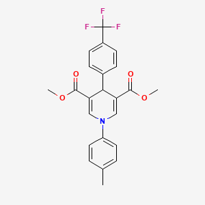 molecular formula C23H20F3NO4 B3525091 dimethyl 1-(4-methylphenyl)-4-[4-(trifluoromethyl)phenyl]-1,4-dihydro-3,5-pyridinedicarboxylate 