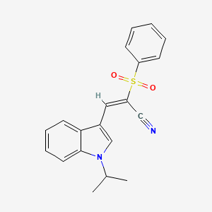 molecular formula C20H18N2O2S B3525106 3-(1-isopropyl-1H-indol-3-yl)-2-(phenylsulfonyl)acrylonitrile 