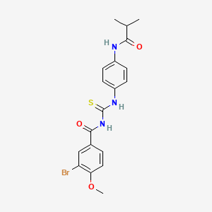 molecular formula C19H20BrN3O3S B3525129 3-bromo-N-({[4-(isobutyrylamino)phenyl]amino}carbonothioyl)-4-methoxybenzamide 