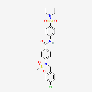 molecular formula C25H28ClN3O5S2 B3525153 4-[(4-chlorobenzyl)(methylsulfonyl)amino]-N-{4-[(diethylamino)sulfonyl]phenyl}benzamide 