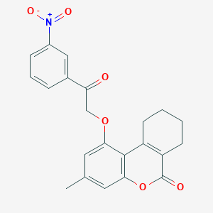 3-METHYL-1-[2-(3-NITROPHENYL)-2-OXOETHOXY]-6H,7H,8H,9H,10H-CYCLOHEXA[C]CHROMEN-6-ONE