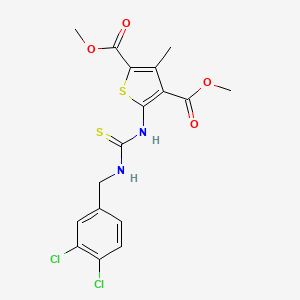 dimethyl 5-({[(3,4-dichlorobenzyl)amino]carbonothioyl}amino)-3-methyl-2,4-thiophenedicarboxylate