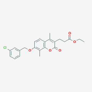 molecular formula C23H23ClO5 B3525188 ethyl 3-{7-[(3-chlorobenzyl)oxy]-4,8-dimethyl-2-oxo-2H-chromen-3-yl}propanoate 