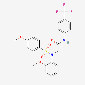 molecular formula C23H21F3N2O5S B3525194 N~2~-(2-methoxyphenyl)-N~2~-[(4-methoxyphenyl)sulfonyl]-N~1~-[4-(trifluoromethyl)phenyl]glycinamide 