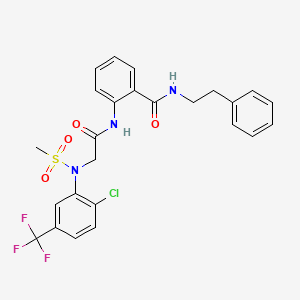 2-{[N-[2-chloro-5-(trifluoromethyl)phenyl]-N-(methylsulfonyl)glycyl]amino}-N-(2-phenylethyl)benzamide