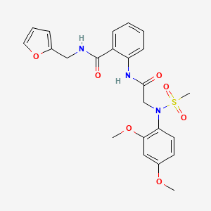 molecular formula C23H25N3O7S B3525207 2-{[N-(2,4-dimethoxyphenyl)-N-(methylsulfonyl)glycyl]amino}-N-(2-furylmethyl)benzamide 