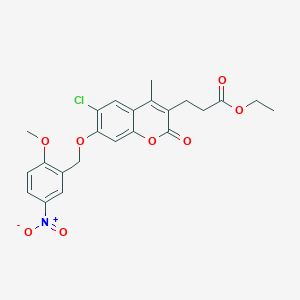 ETHYL 3-{6-CHLORO-7-[(2-METHOXY-5-NITROPHENYL)METHOXY]-4-METHYL-2-OXO-2H-CHROMEN-3-YL}PROPANOATE