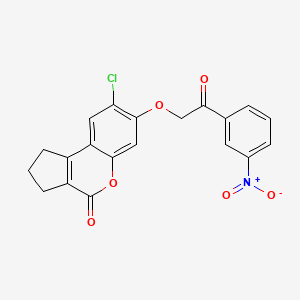 8-CHLORO-7-[2-(3-NITROPHENYL)-2-OXOETHOXY]-1H,2H,3H,4H-CYCLOPENTA[C]CHROMEN-4-ONE