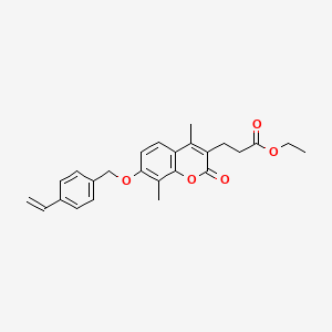 ethyl 3-{4,8-dimethyl-2-oxo-7-[(4-vinylbenzyl)oxy]-2H-chromen-3-yl}propanoate