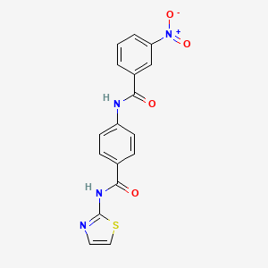 molecular formula C17H12N4O4S B3525265 3-nitro-N-[4-(1,3-thiazol-2-ylcarbamoyl)phenyl]benzamide 