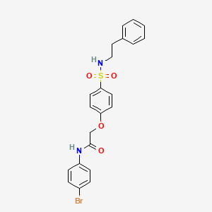 molecular formula C22H21BrN2O4S B3525307 N-(4-bromophenyl)-2-[4-(2-phenylethylsulfamoyl)phenoxy]acetamide 