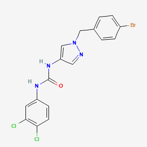 molecular formula C17H13BrCl2N4O B3525309 N-[1-(4-bromobenzyl)-1H-pyrazol-4-yl]-N'-(3,4-dichlorophenyl)urea 