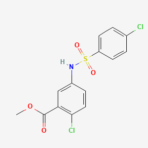 molecular formula C14H11Cl2NO4S B3525320 methyl 2-chloro-5-{[(4-chlorophenyl)sulfonyl]amino}benzoate 